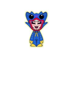 Cute Huggy Wuggy Blue Suit Sticker Free PNG