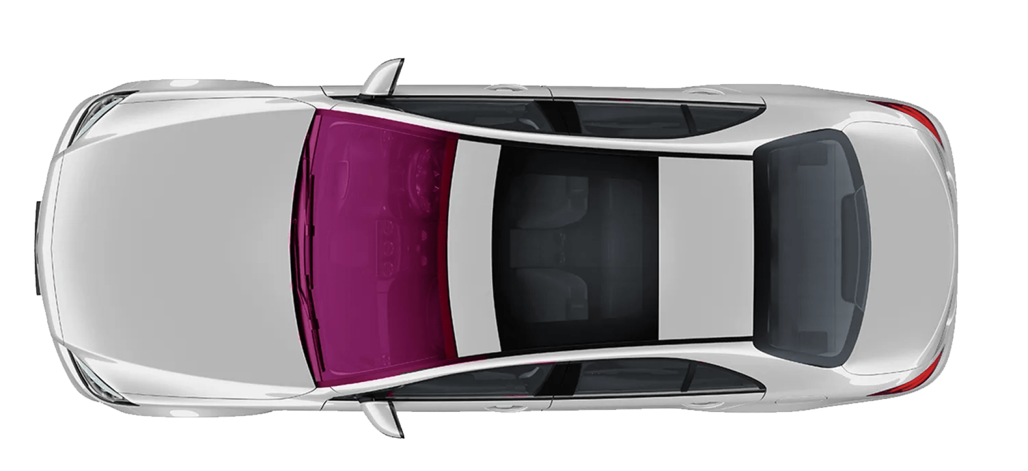 Silver Sedan Car Top Down View Clipart