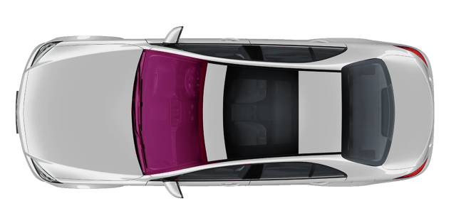 Silver Sedan Car Top Down View Clipart