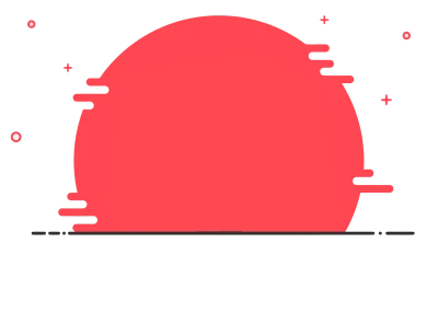 Red Sun Circle Geometric Background Element PNG Image