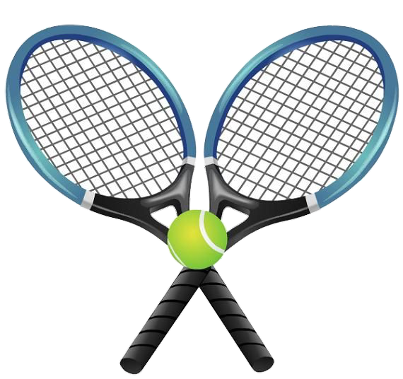 Crossed Tennis Rackets and Ball Clipart