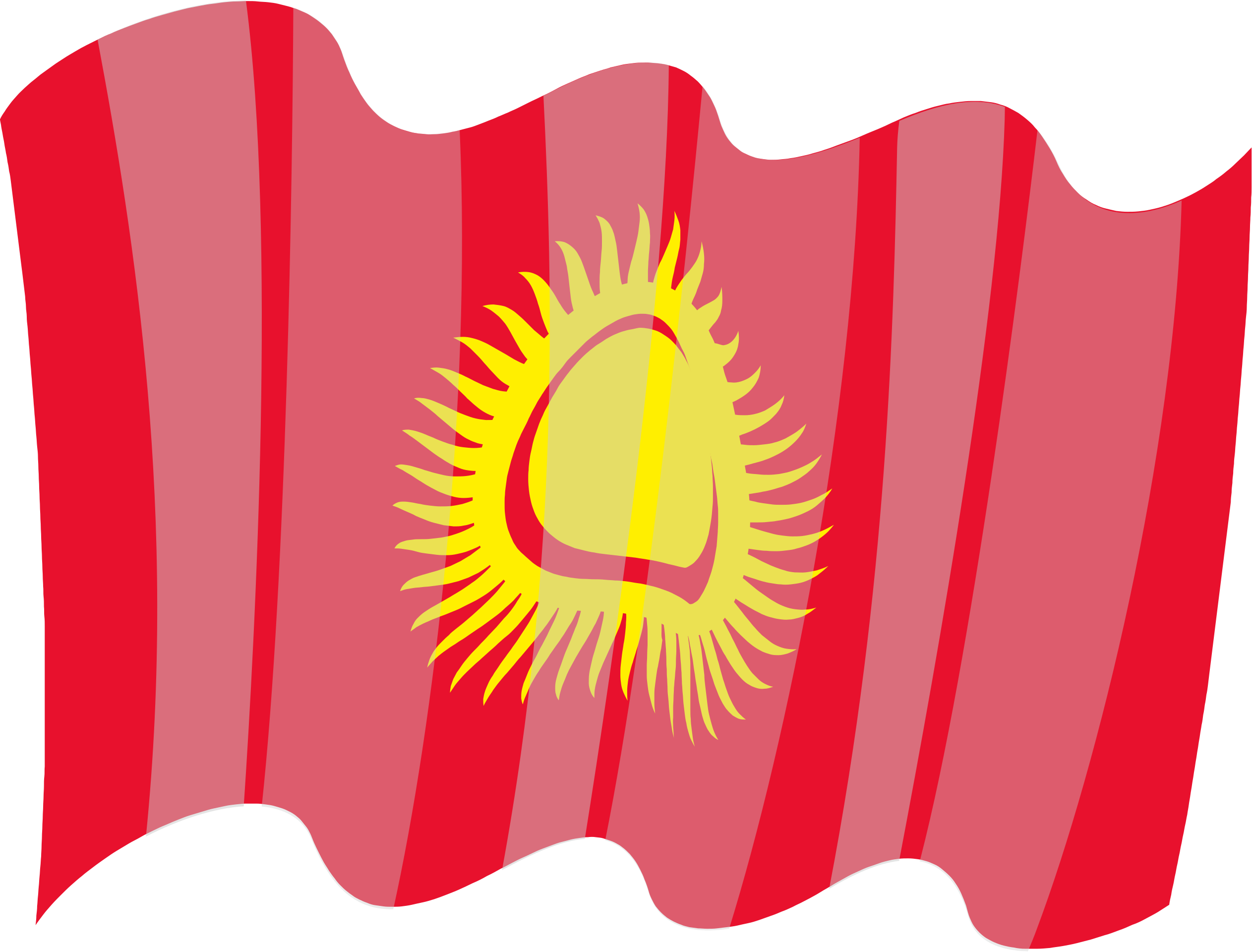 Waving Flag of Kyrgyzstan Clipart