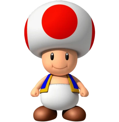 Toad Super Mario Character Transparent Background