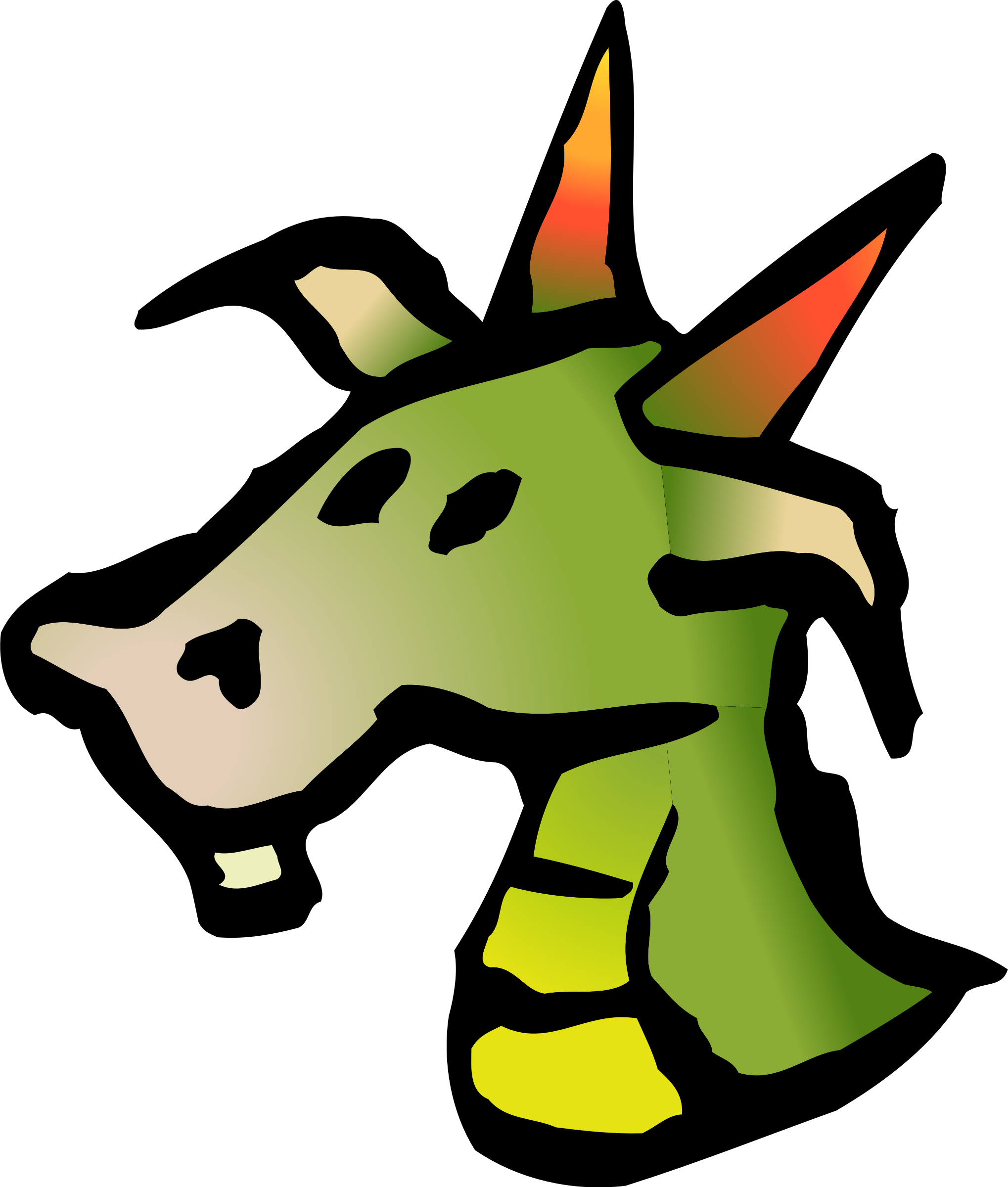 Cartoon Green Dragon Head Clipart