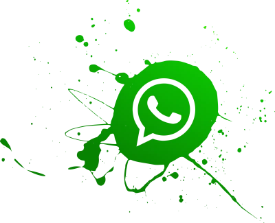 WhatsApp Icon with Green Paint Splatter Transparent Background