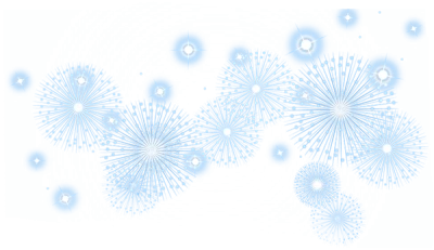 Light Blue Glowing Fireworks Sparkles PNG Image
