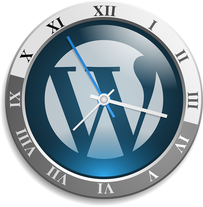 Clock Showing WordPress Logo Clipart
