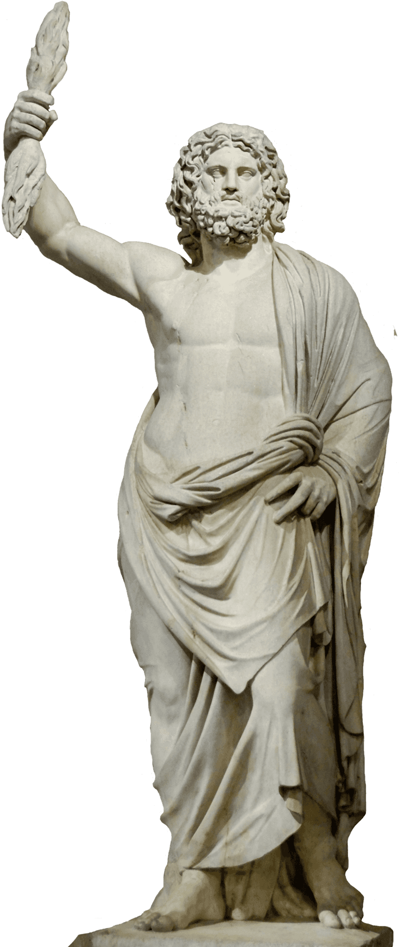 Zeus Jupiter White Marble Statue Clipart