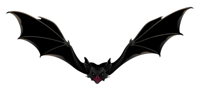 Black Flying Bat Vector PNG Image