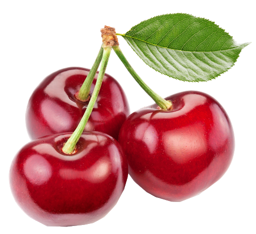 Three Red Cherries With Leaf Free Clipart