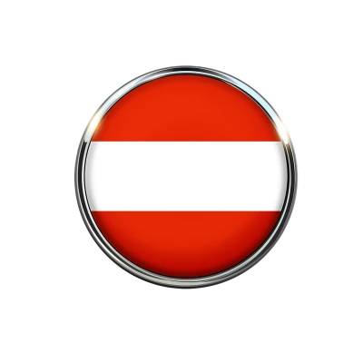 Austrian Flag Shiny Round Button Free PNG