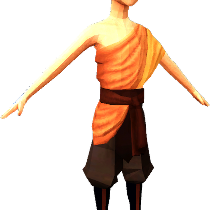 3D Monk Character Body Free Clipart