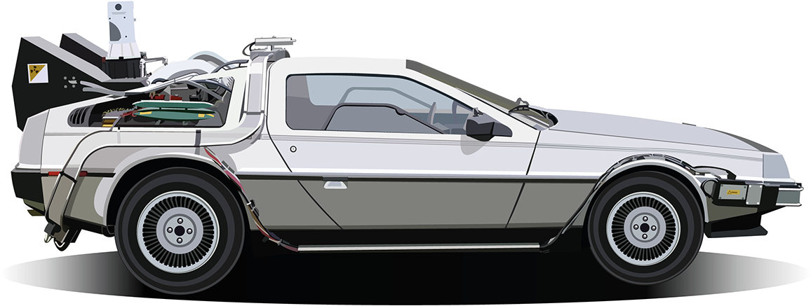 DeLorean Time Machine Vector Free Clipart