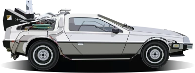 DeLorean Time Machine Vector Free Clipart