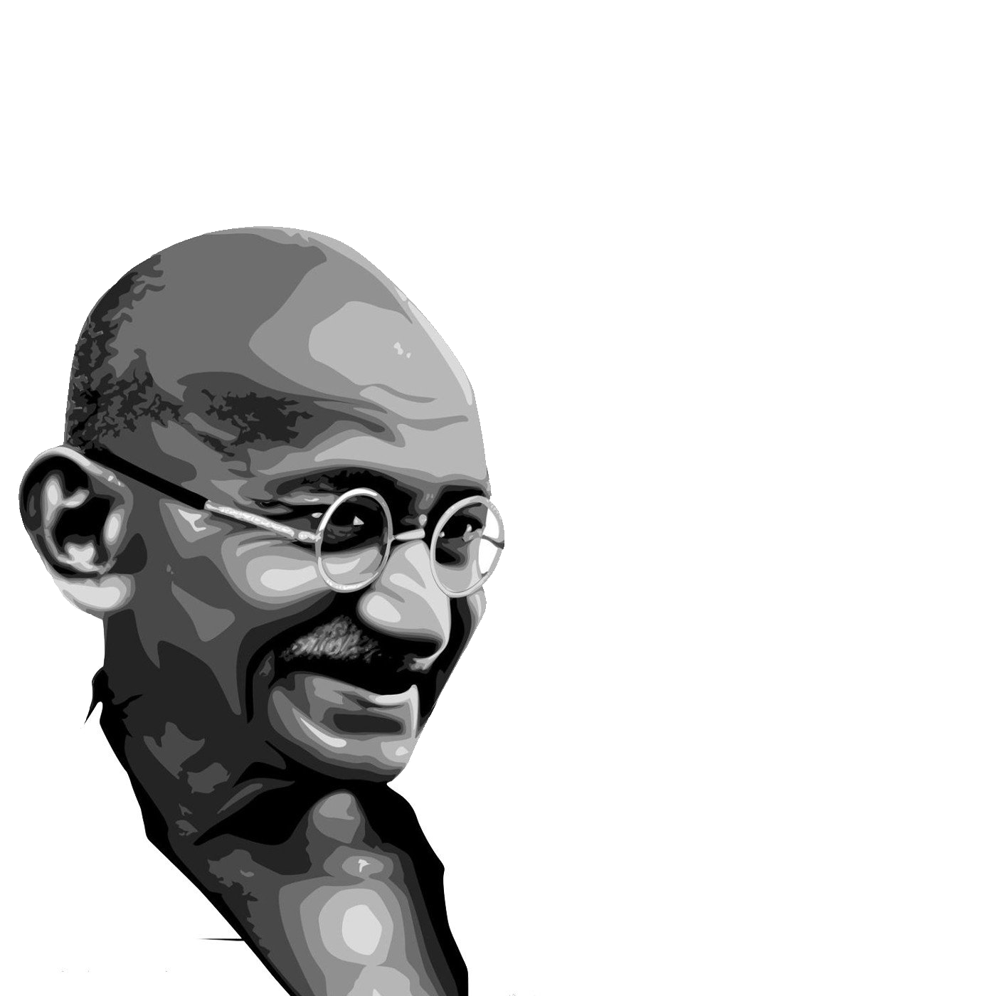 Mahatma Gandhi Vector Portrait Free Clipart