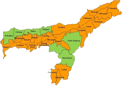 Assam Districts Map PNG Image