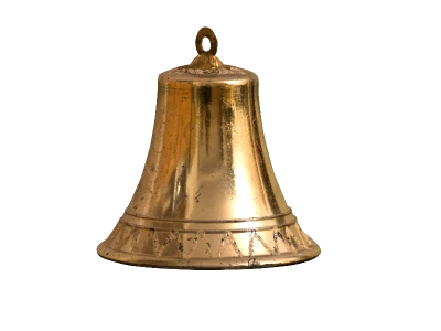 Shiny Gold Hand Bell Transparent Background