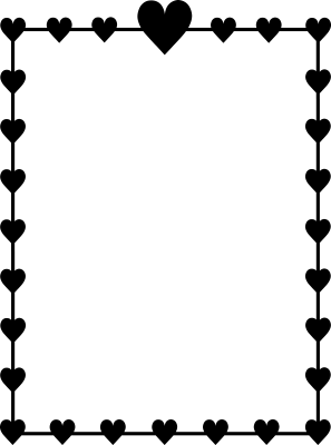Black Heart Border Frame Transparent Background