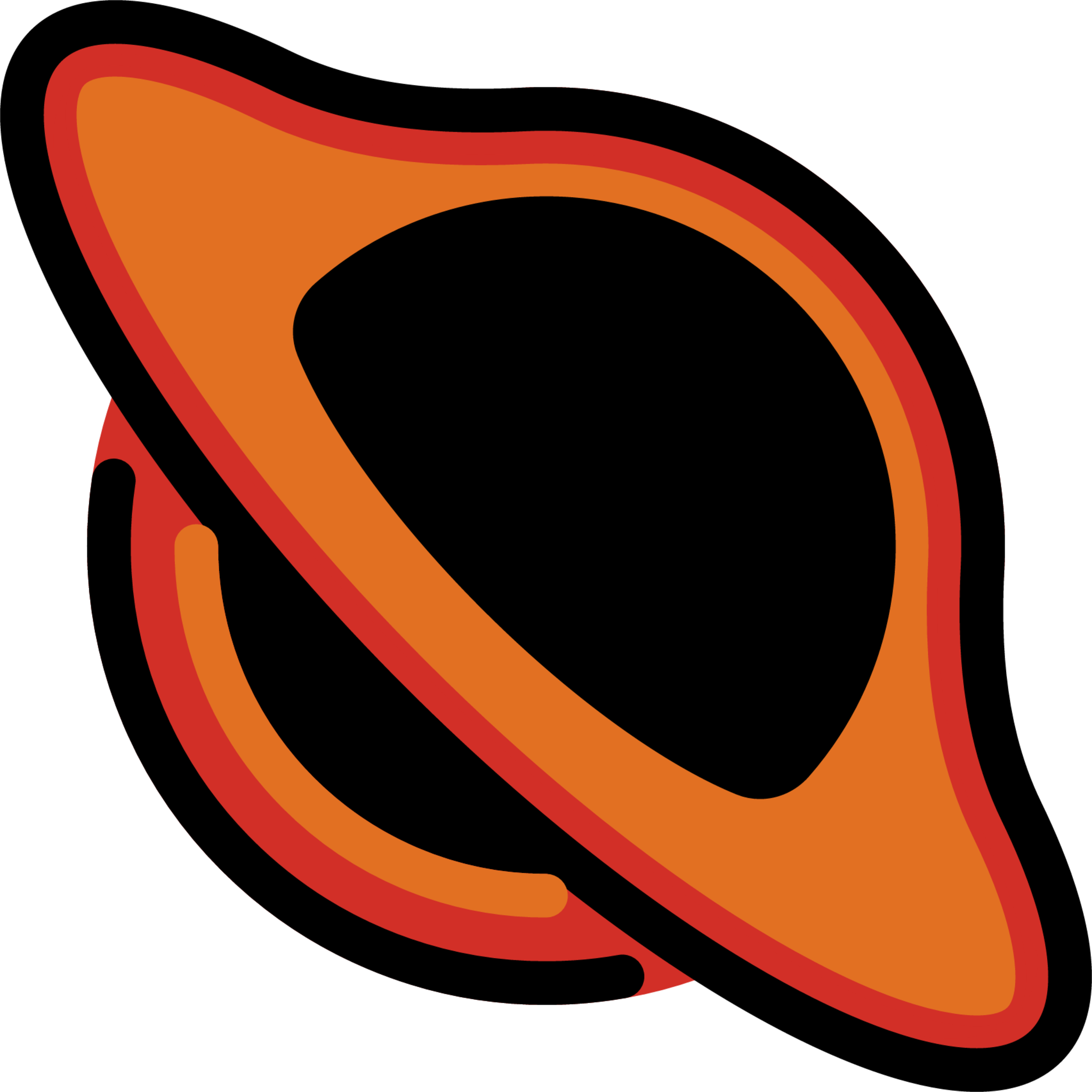 Orange Black Planet Saturn Cartoon Clipart