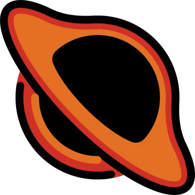 Orange Black Planet Saturn Cartoon Clipart