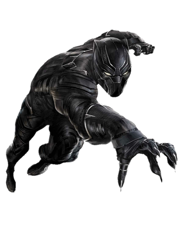 Black Panther Superhero Action Pose Clipart