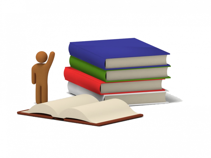 Stack Of Books With 3D Figure Clipart