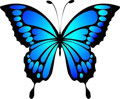 Beautiful Blue Butterfly Vector Free PNG