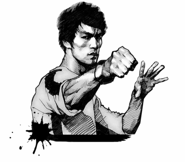 Bruce Lee Martial Arts Sketch Clipart