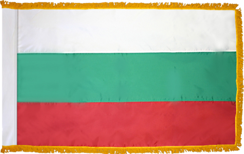 Bulgaria Flag With Gold Fringe Clipart