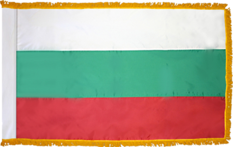 Bulgaria Flag With Gold Fringe Clipart