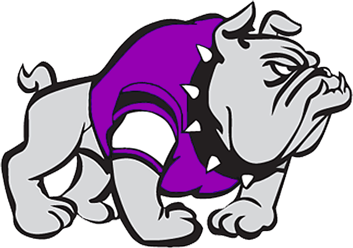 Bulldog Mascot Body Purple Shirt Clipart