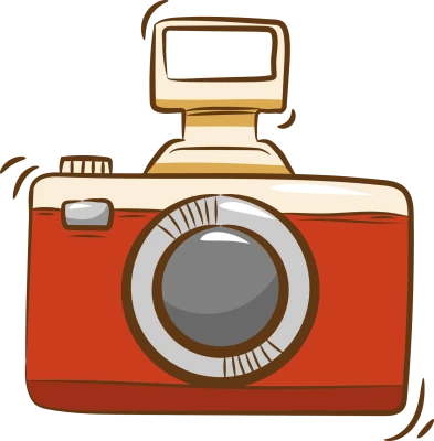 Cute Cartoon Camera Red White Free PNG