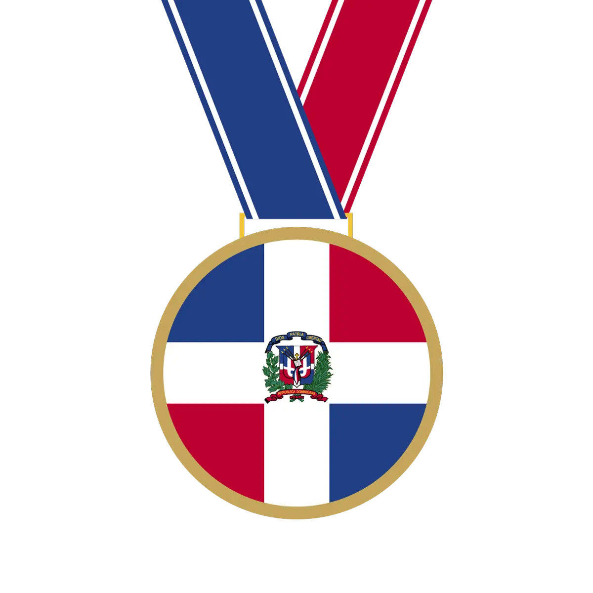 Dominican Republic Flag Medal Free Clipart