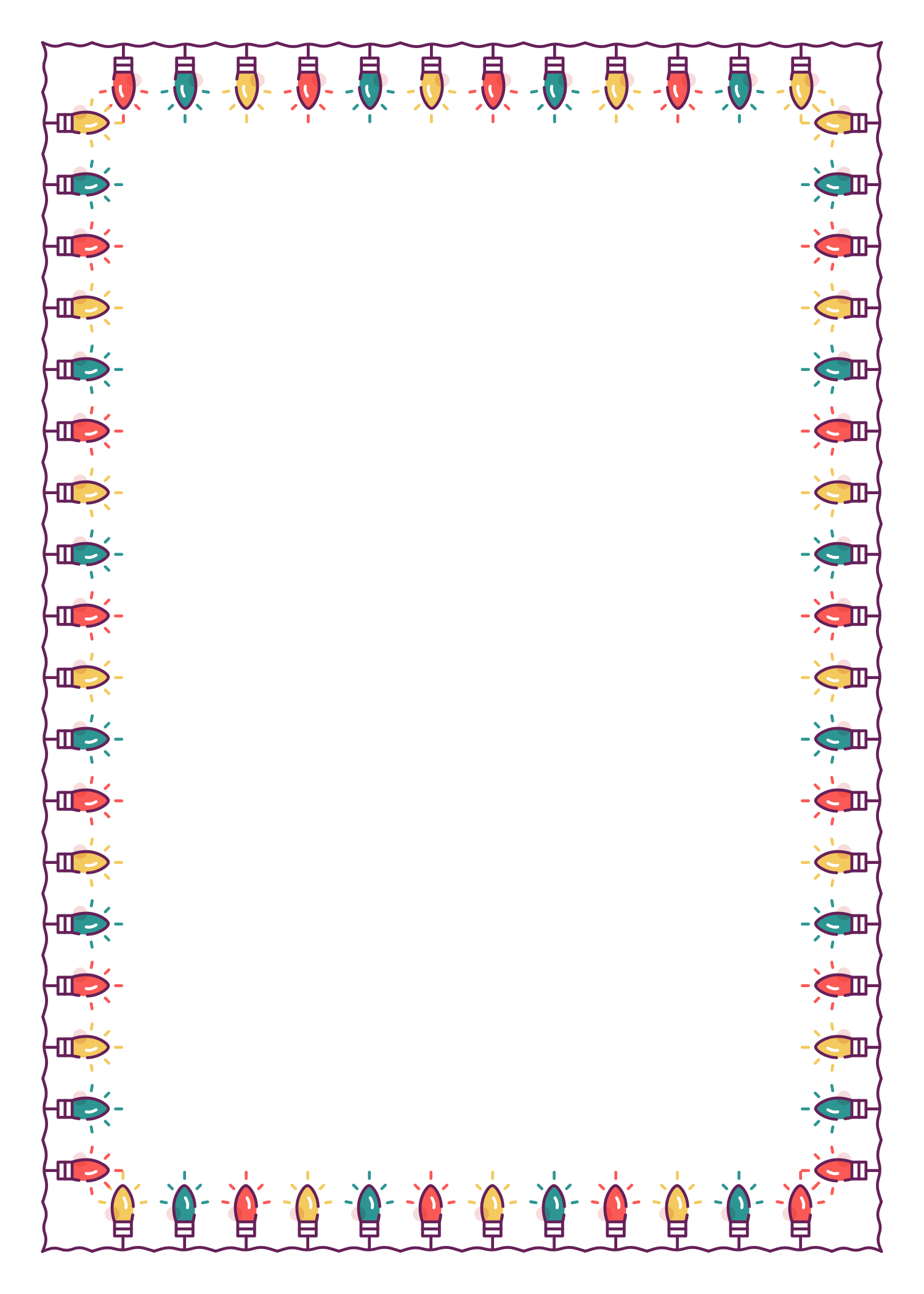 Colorful Christmas Lights Frame Free Clipart