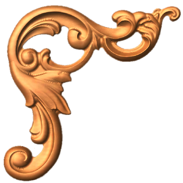 Ornate Carved Wood Corner Free Clipart