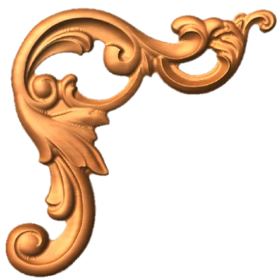 Ornate Carved Wood Corner Free Clipart