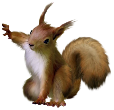 Cute Red Squirrel with Arms Out PNG Image