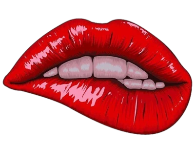 Red Lips Biting Clipart