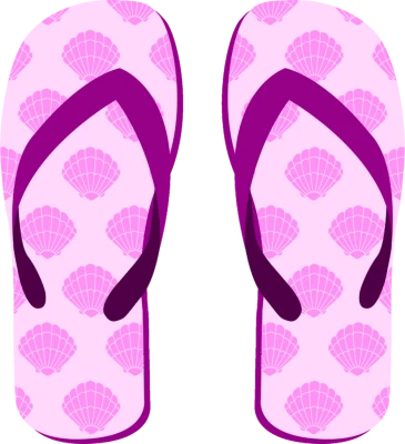 Pink Shell Flip Flops PNG Image