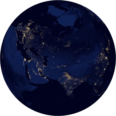 Earth Night Lights Transparent Background