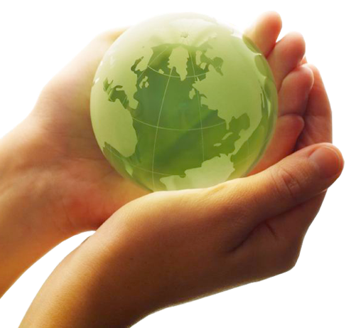 Hands Holding Glass Earth Clipart