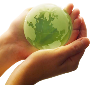 Hands Holding Glass Earth Clipart
