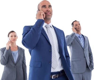 Business Team On Phones Free PNG