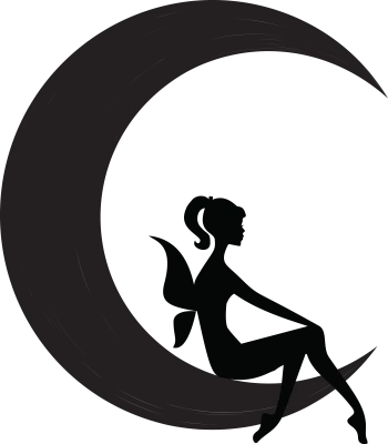 Fairy Silhouette On Moon Clipart