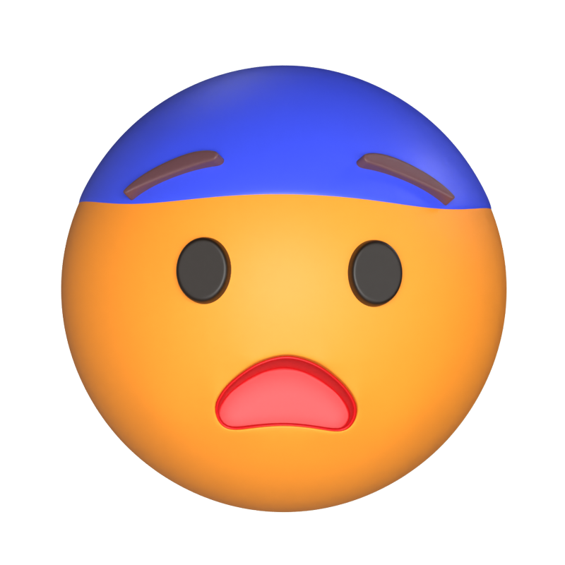 Scared Emoji Blue Headband Clipart