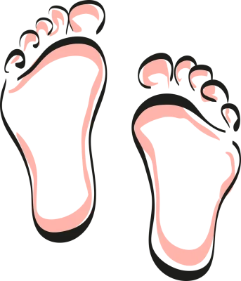 Pink Footprint Outlines Free PNG