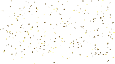 Gold Confetti Falling Transparent Background