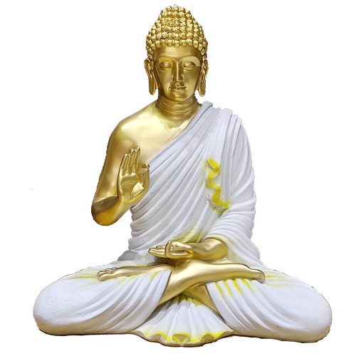White Gold Buddha Statue Clipart