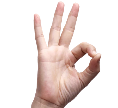 Hand Making OK Sign Gesture Free PNG