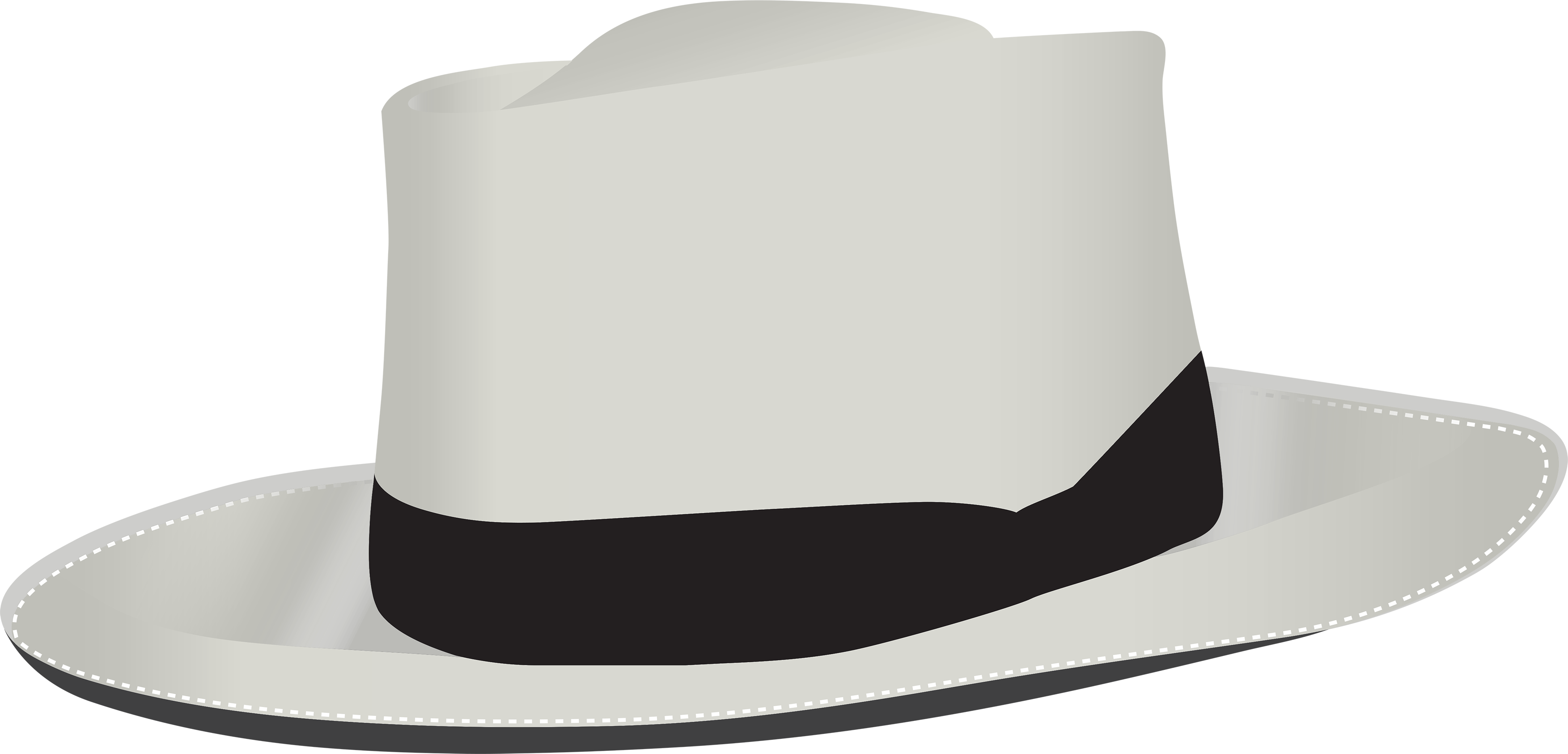 White Fedora Panama Hat Clipart